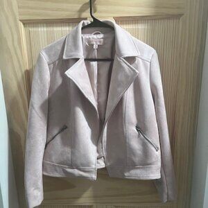 Philosophy faux suede moto jacket, soft lightweight feel and modern silhouette M